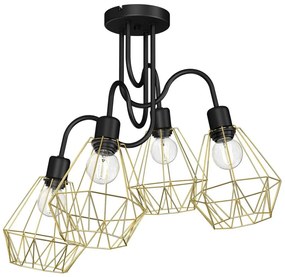 Csillár BERGEN 4xE27/60W/230V fekete/arany