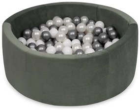Száraz gyerekmedence "90x30" 200 db labdával prémium minőségben szín: khaki
