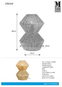 Markslöjd 107983 - Asztali lámpa STRAW 1xE27/40W/230V