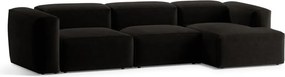 Fekete sarokkanapé (jobb oldali-heverő résszel) Bergamo – Cosmopolitan Design