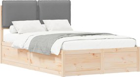 vidaXL Ágykeret Kárpitozott Fejtámlával Világosszürke 120 x 200 cm