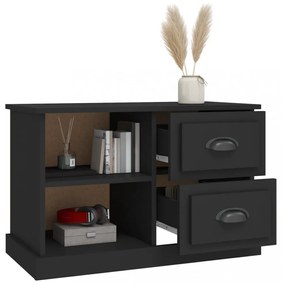 fekete szerelt fa TV-szekrény 73 x 35,5 x 47,5 cm