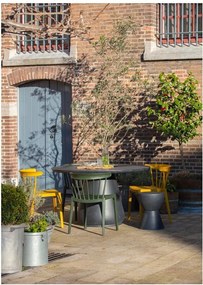 Dover antracitszürke kültéri tárolóasztal, ø 35 cm - WOOOD