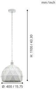 Eglo 97854 - Csillár zsinóron ROCCAFORTE 1xE27/60W/230V