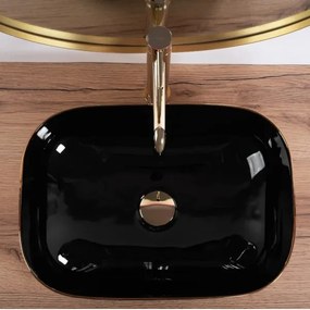 REA-U8780 - Ráépíthető mosdó BELINDA 33x46,5 cm kerámia/fekete/arany