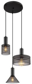 Globo 15648-3H - Csillár zsinóron JEDD 3xE27/60W/230V fekete