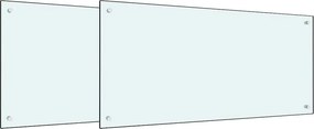 vidaXL Konyhai splashback 2 pcs Fehér 100 x 50 cm edzett üveg