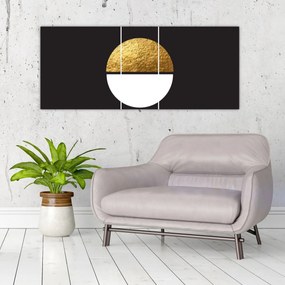 Kép - Absztrakció arany és fekete N⁰1 (120x50 cm)