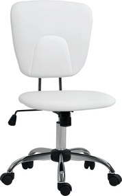 Vinsetto Karfa Nélküli Irodai Szék Diákoknak, Magasság és Dőlésszög Állítással, 120 kg Teherbírással, 50x54x87.5-96.5 cm Fehér | Aosom