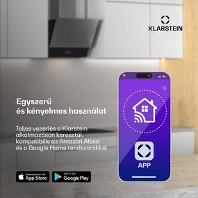 Klarstein Coachella 60 Smart hűtőszekrény, Wifi, LED, 3 polc, Háttérvilágítás, EEK E