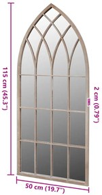 gótikus íves kerti tükör kültéri/beltéri használatra 50x115cm