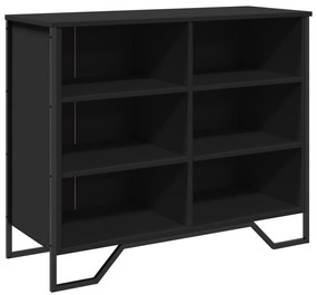 fekete szerelt fa tálalószekrény 91 x 35,5 x 74,5 cm