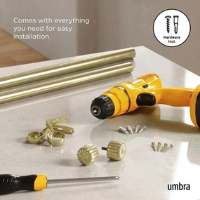 Aranyszínű acél bővíthető függönykarnis 91 - 168 cm Cleo – Umbra