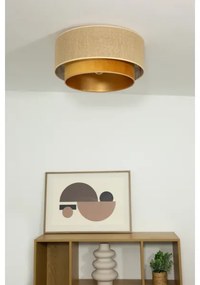 Mennyezeti lámpa SARTA 1xE27/60W/230V átm. 45 cm réz/juta