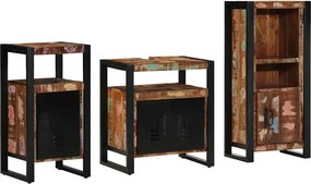 vidaXL Fürdőszoba bútor szett 3 pcs Szilárd Újrahasznosított Fa