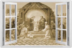 Poszter 60x40 Szépia színű jászol