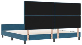 Ágykeret Sötétkék 200x200 cm Bársony
