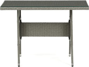 Kerti bútor garnitúra 100x60x69 cm, polyrattan, szürke, AZS-A1442 GREY