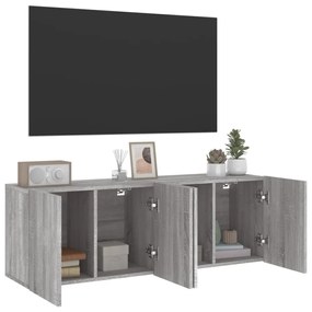 2 db szürke sonoma színű fali TV-szekrény 60 x 30 x 41cm