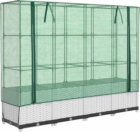 vidaXL rattan megjelenésű magaságyás melegháztakaróval 160x40x138 cm