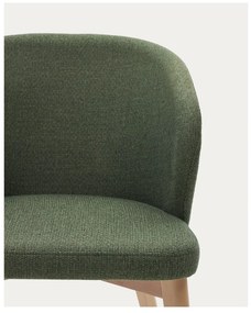 Sötétzöld kárpitozott étkezőfotel Darice – Kave Home
