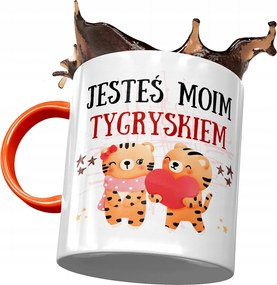 Narancssárga Tigris Bögre Édes Ajándék Nyomtatott Fotóval