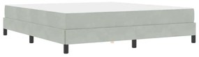 Boxspring ágy matraccal Világosszürke 180 x 200 cm Bársony
