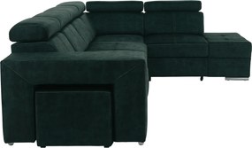 Ülőgarnitúra, smaragdzöld, jobbos, MALAGA BIG