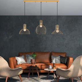 Tabut MR-768-1 arany fém függőlámpa, 148 x 38 cm, 3 izzós