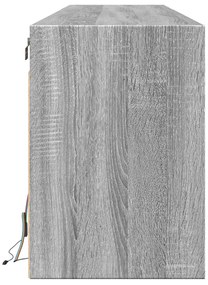 szürke sonoma színű fali TV-szekrény LED-del 180 x 31 x 45 cm