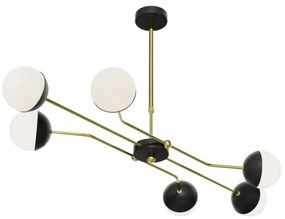 Jupiter 1981 - Csillár rúdon TRENTO 6xG9/10W/230V fekete/arany