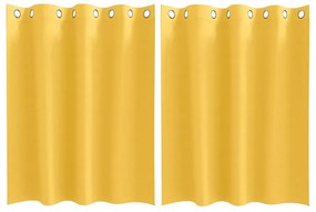 Függönyök függönyökkel 2 pcs mustársárga Poliészter