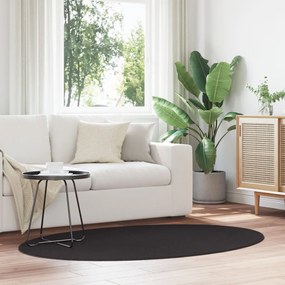 Huarte szőnyeg, fekete, 100x200 cm, ovális