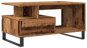 antik fa színű szerelt fa dohányzóasztal 90 x 49 x 45 cm
