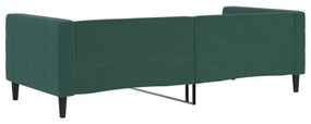 sötétzöld bársony kanapéágy 90x200 cm