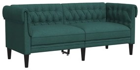 sötétzöld 2 személyes szövet Chesterfield kanapé