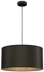 Csillár zsinóron LOFT SHADE 1xE27/60W/230V á. 40 cm fekete/arany