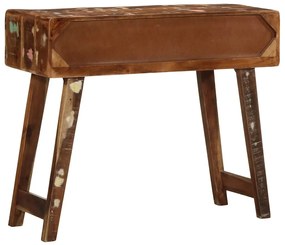 tömör újrahasznosított fa tálalóasztal 90x32x75 cm