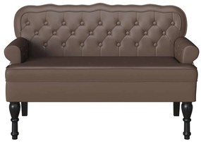 vidaXL Chesterfield Pad Barna 119.5 x 64.5 x 75 cm Műbőr