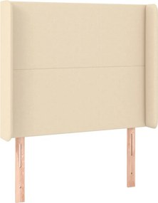 vidaXL krémszínű szövet fejtámla szárnyakkal 93x16x118/128 cm
