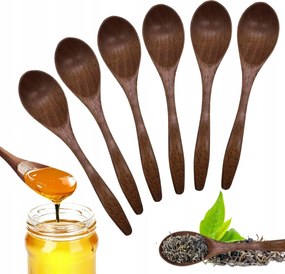 Fából készült kávé- és teáskanál 6 db