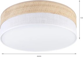 Mennyezeti lámpa SIRJA BOHO 2xE27/15W/230V átmérő 45 cm bézs/fehér
