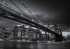 Poszter 42x29,7cm Brooklyn híd és Alsó-Manhattan panoráma alkonyatkor