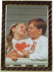 Pf 8701/R Red fém képkeret 13x18 cm. lábbal, medállal