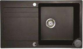 RIVA 1B 1D 860x500 gránit mosogató METÁL FEKETE GRANMASTER