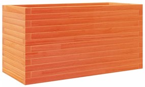 viaszbarna tömör fenyőfa kerti virágtartó 90 x 40 x 45,5 cm