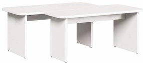 Dohányzóasztal 2 pcs Fehér 100 x 69 x 35.5 cm Tömör fenyőfa