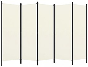 fehér 5 paneles paraván 250 x 180 cm