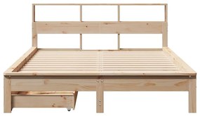 tömör fenyőfa könyvespolcos ágy matrac nélkül 120 x 200 cm