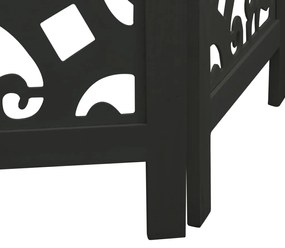 4 paneles fekete tömör császárfa térelválasztó